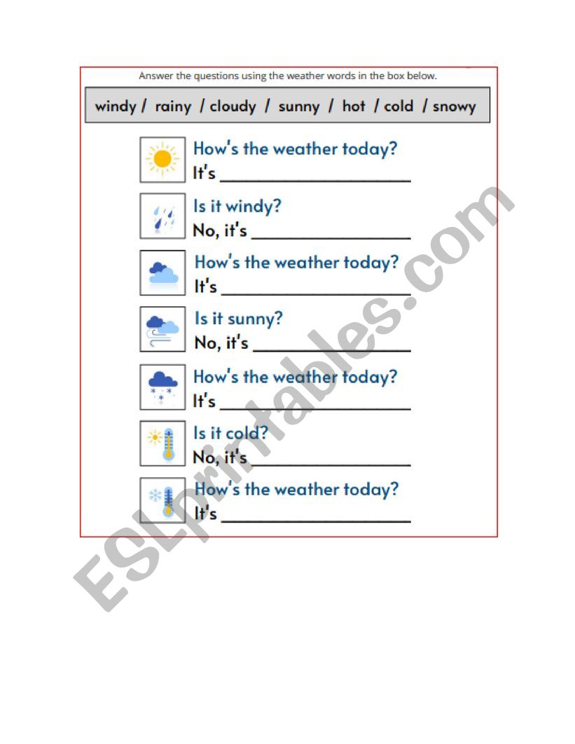 WEATHER   worksheet