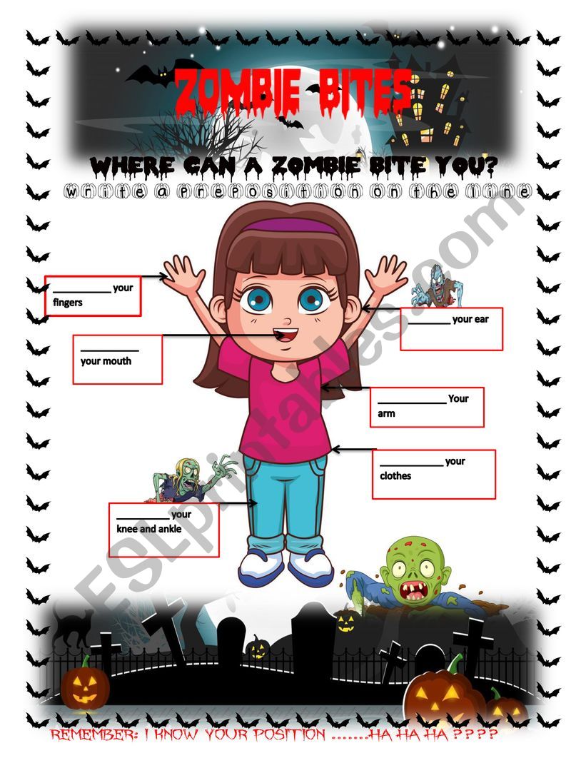 Zombie Positions  worksheet