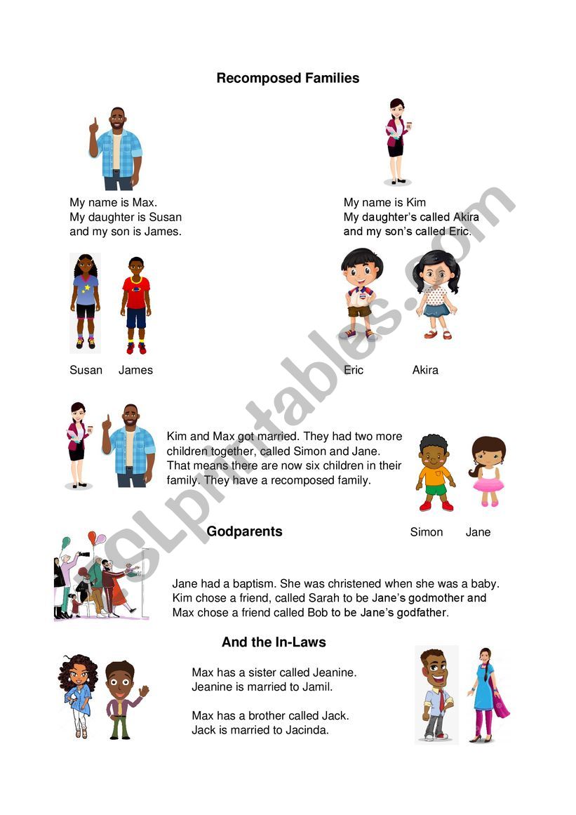 Recomposed Families worksheet