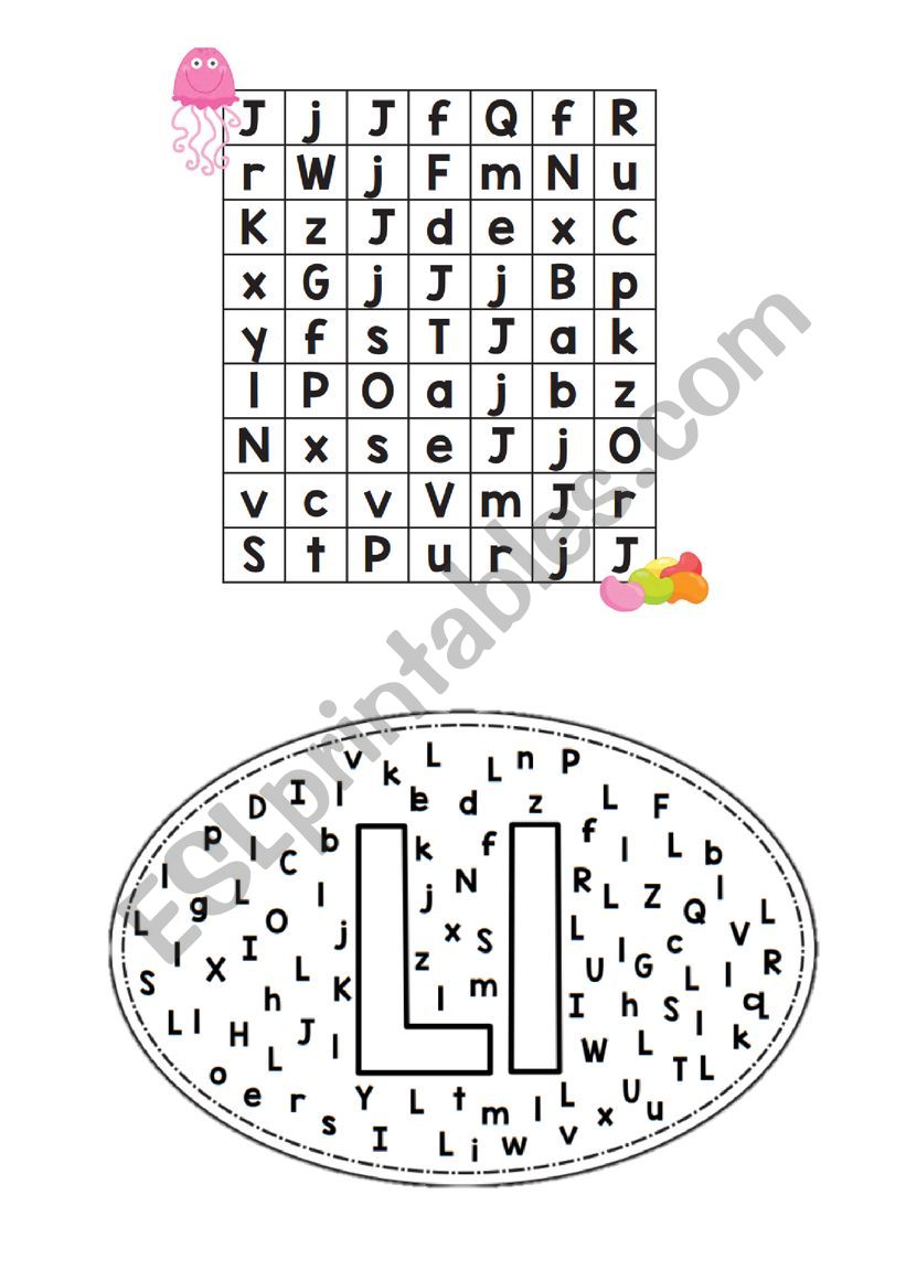 L and J letters worksheet