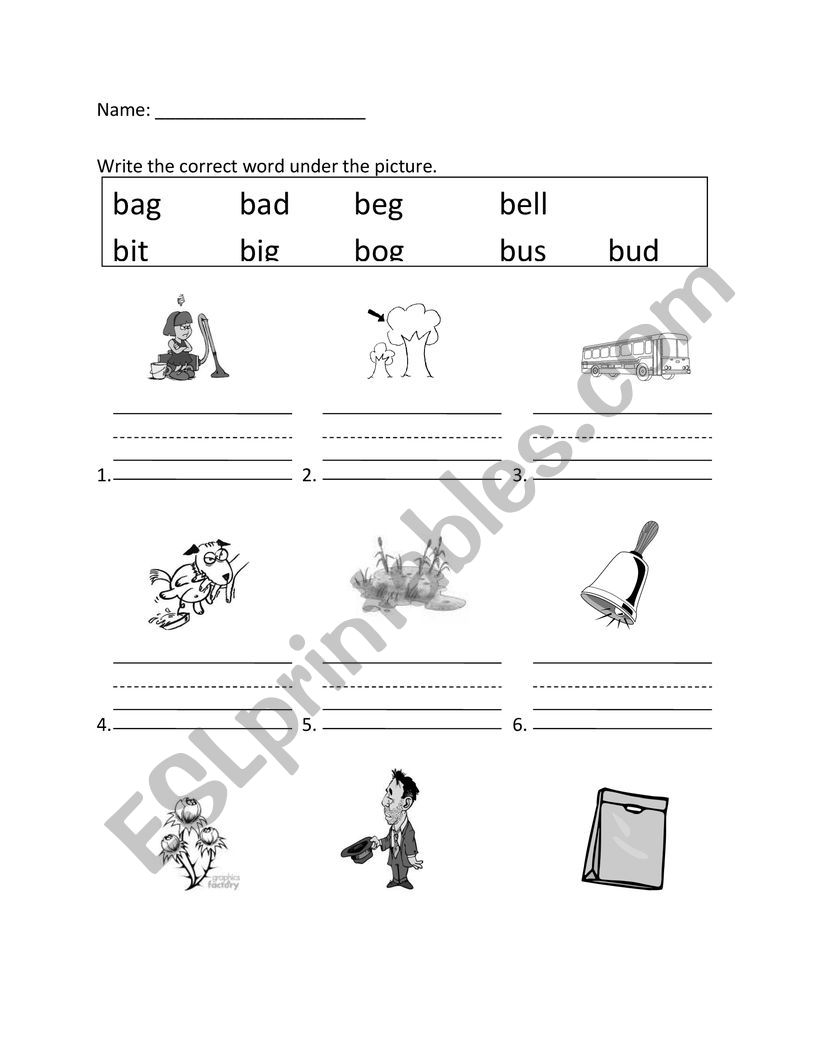 B Short Vowel Words - ESL Worksheet By Aynat400