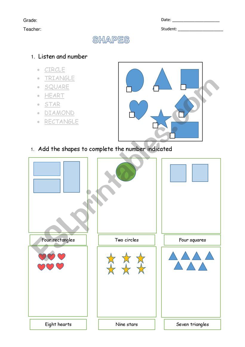 Shapes worksheet worksheet