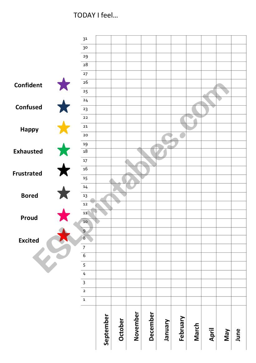 Mood Tracker worksheet