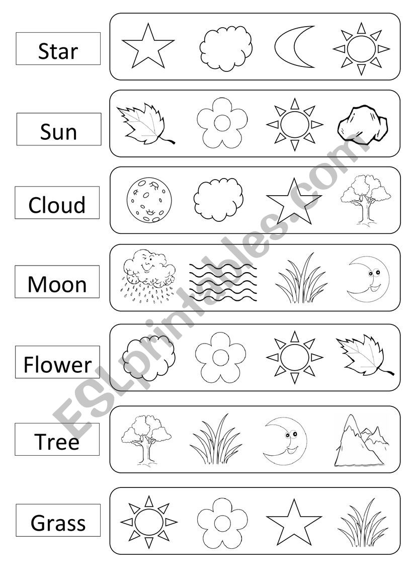 Nature - Circle and Color. worksheet