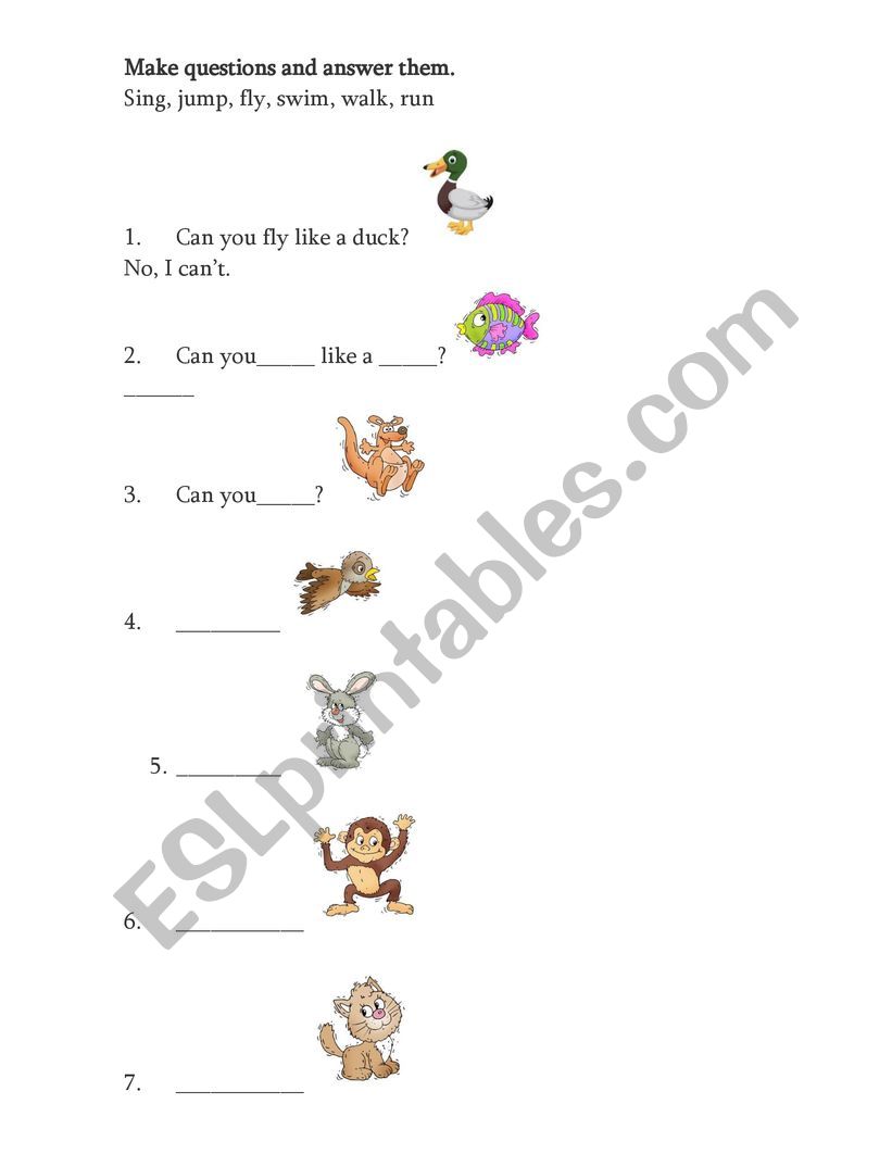 Can questions worksheet