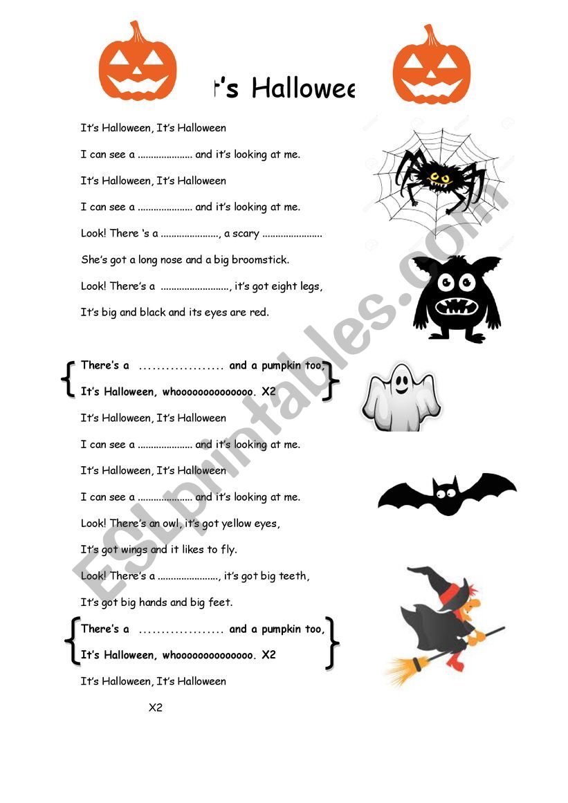 Halloween Song - ESL worksheet by berts