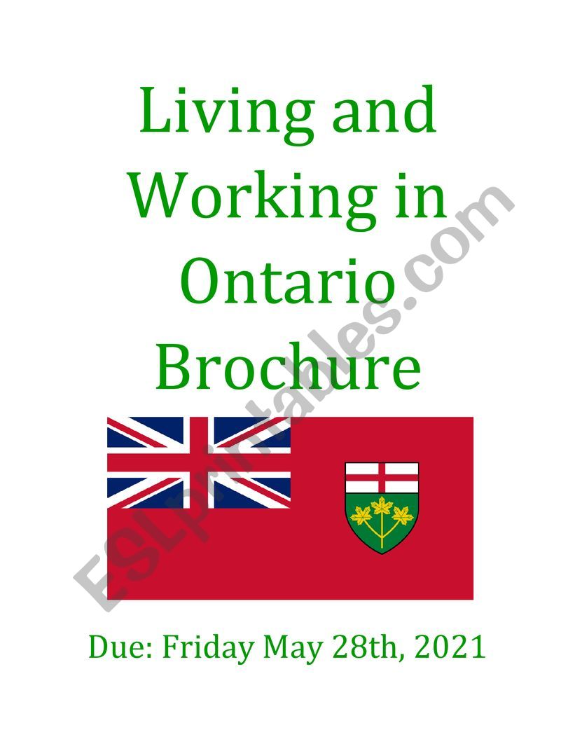 Living and Working in Ontario Brochure Assignment