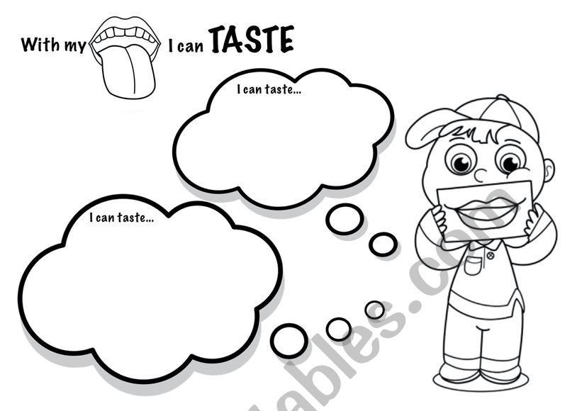 5 senses: taste worksheet