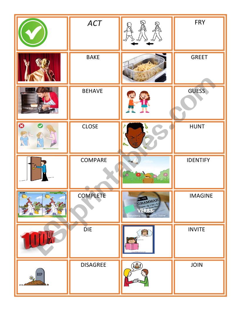 Regular verbs domino game worksheet