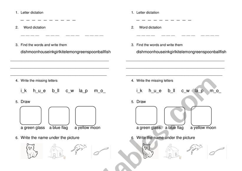 spelling worksheet