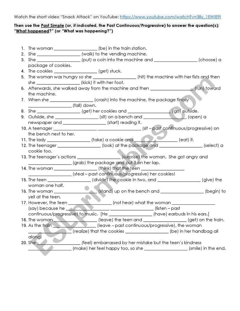 Past Tense Practice with Short Video 