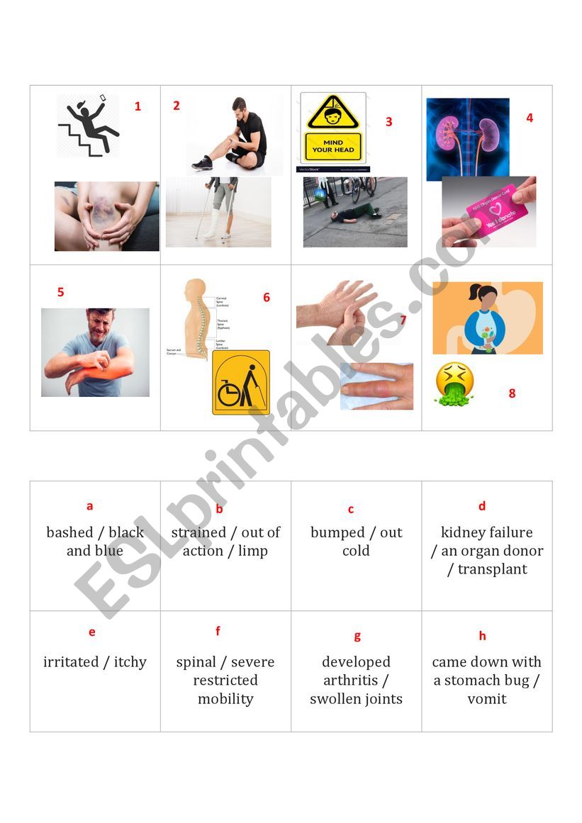 Memory Game: Illnesses and injuries