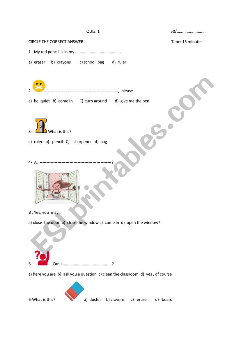 revision test for beginners worksheet