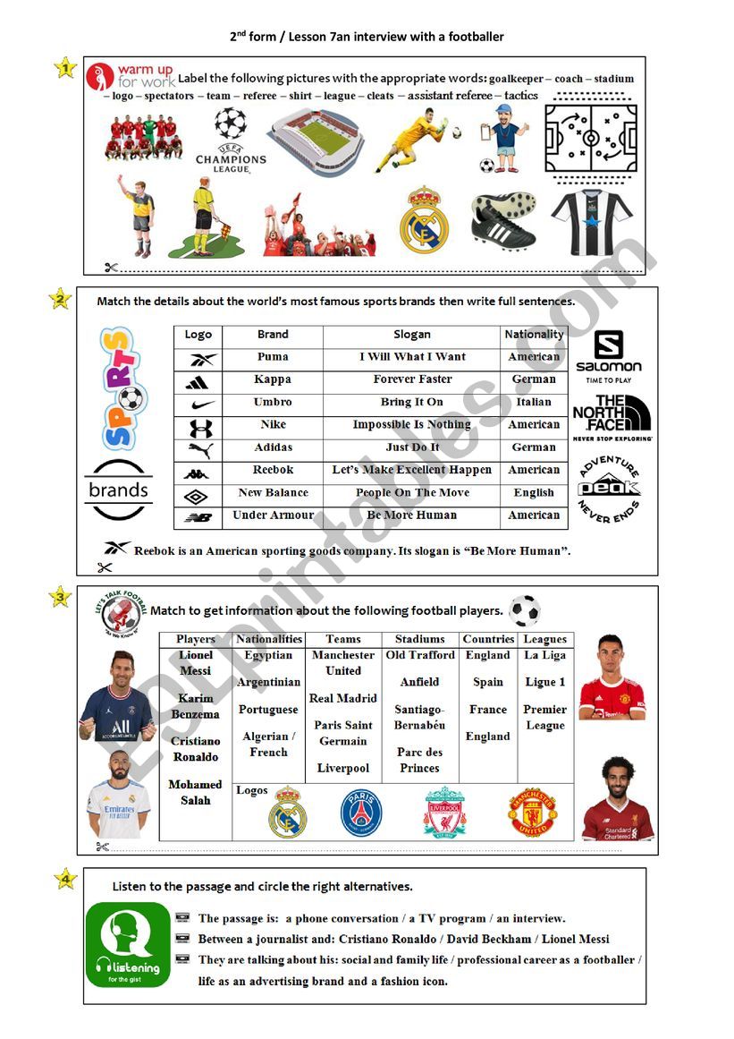 2nd Form Lesson 7 an interview with a footballer