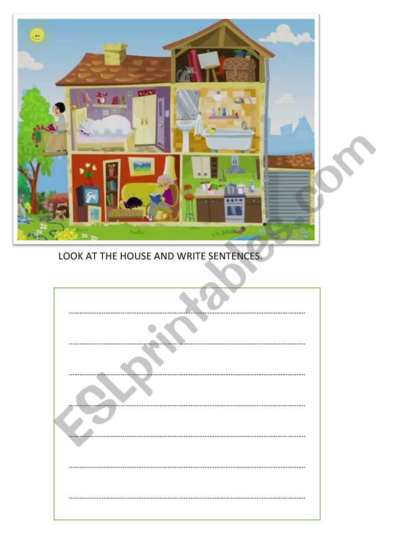 House parts and furniture worksheet