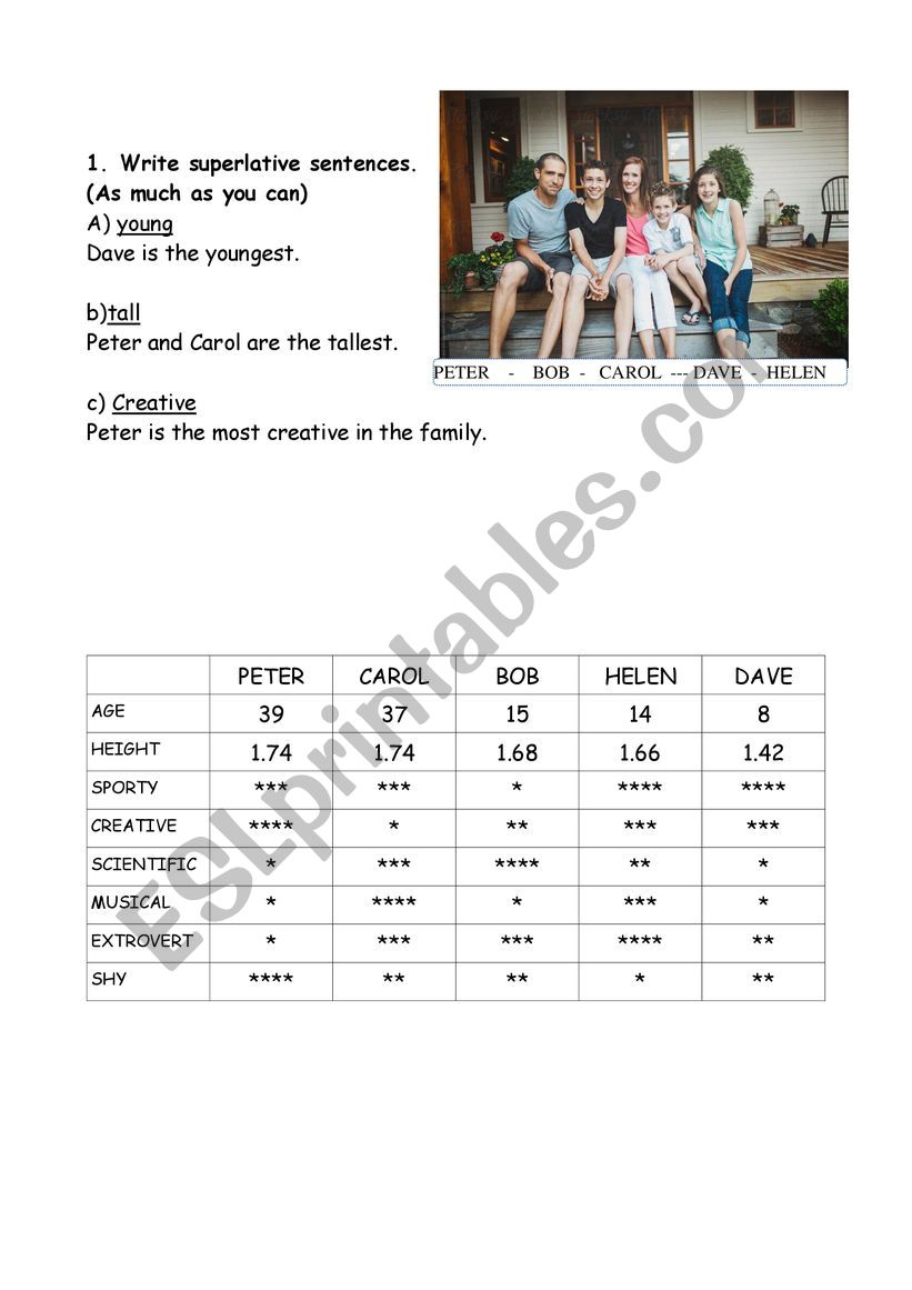 FAMILY  worksheet