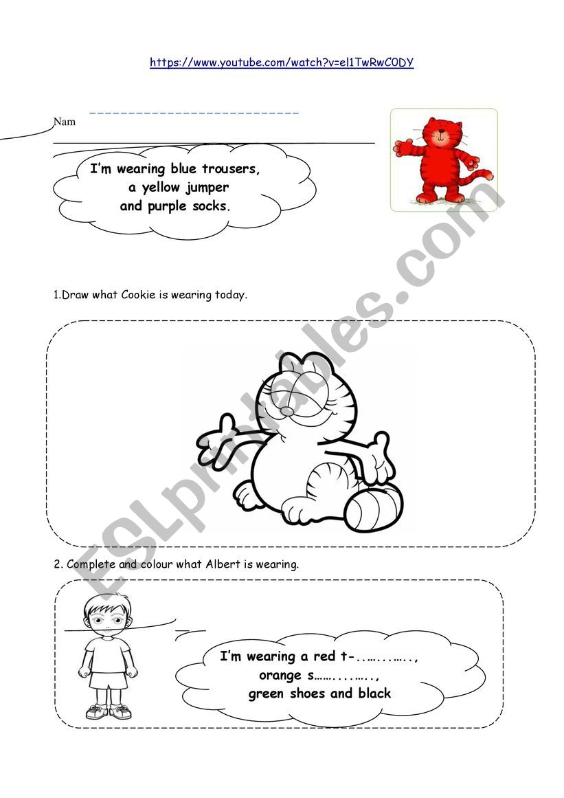 clothes worksheet