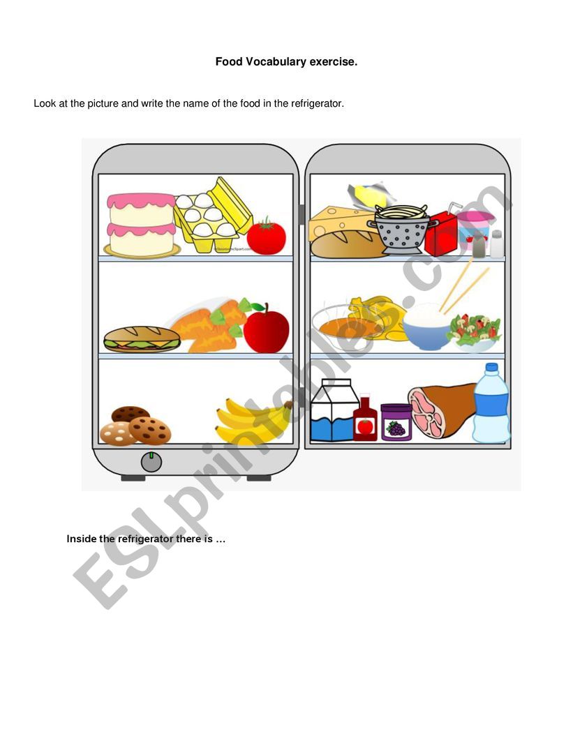 Food vocabulary review exercise