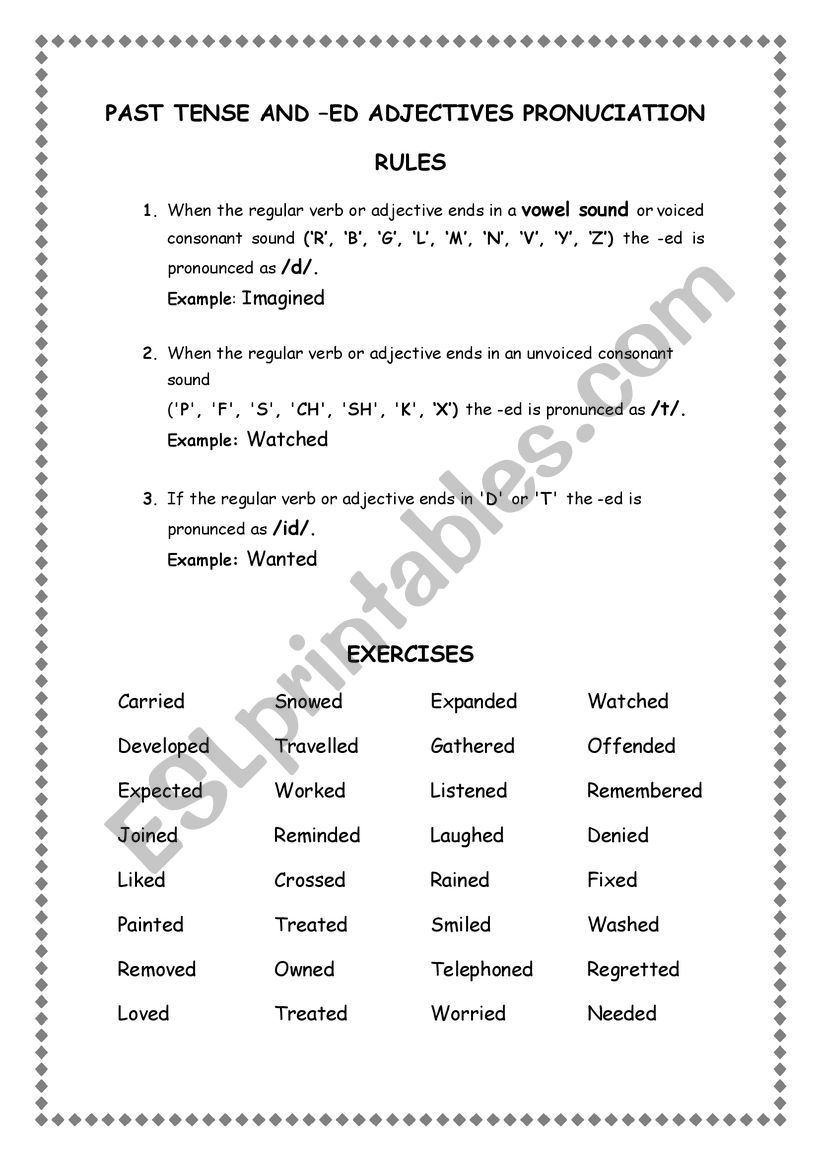 adj ed worksheet