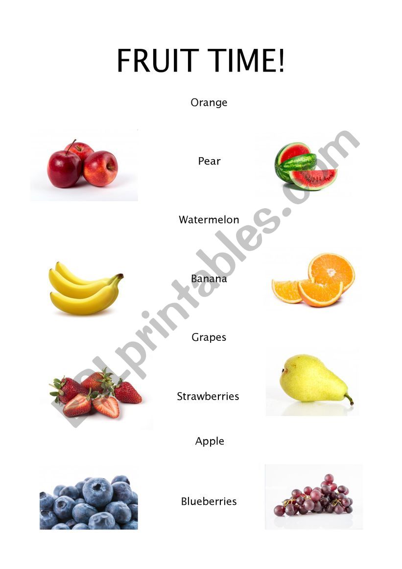Fruit time worksheet