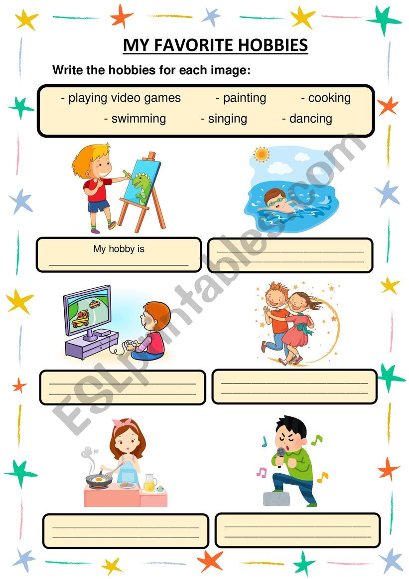 HOBBIES worksheet