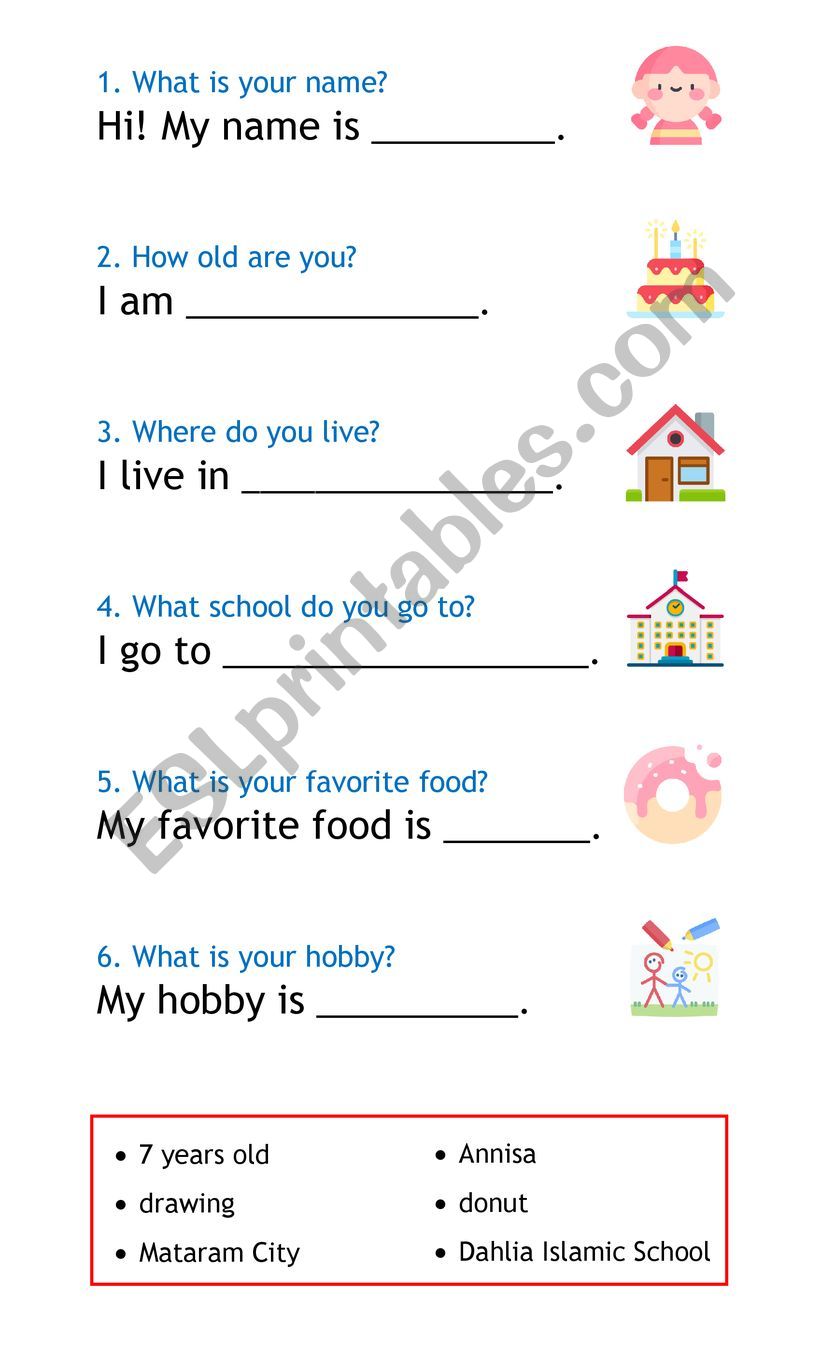 Introuction worksheet