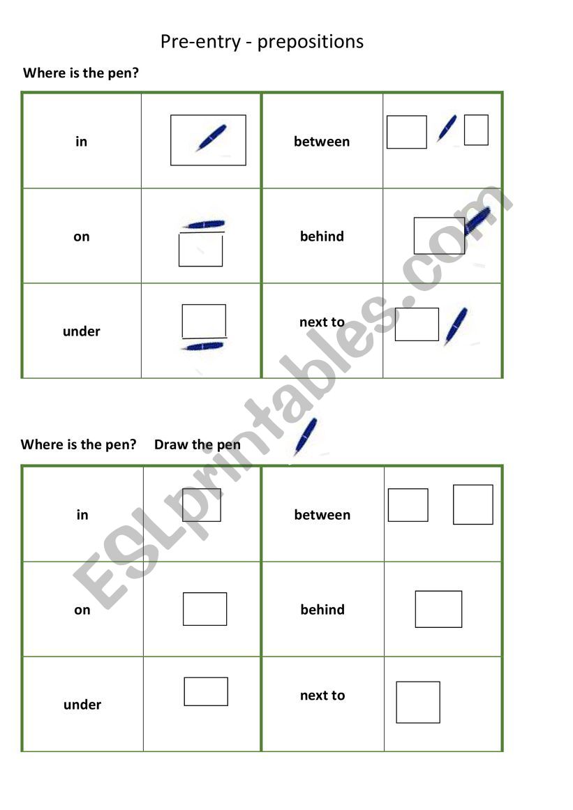 Pre-entry preposition activity