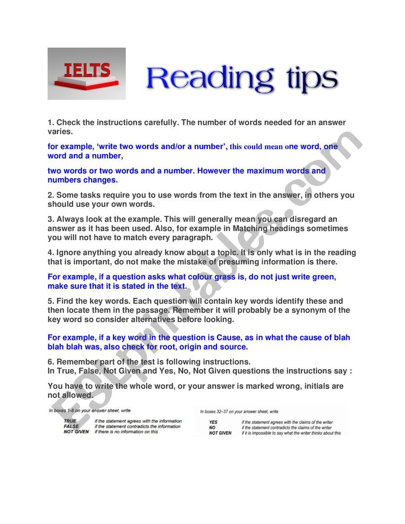 Reading tips for IELTS success