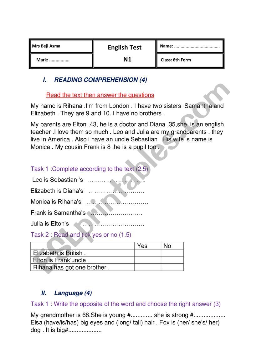 end term 1 worksheet