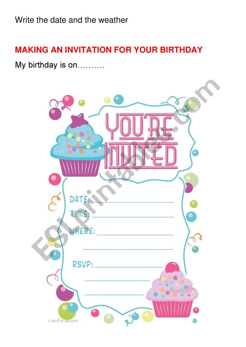 birthday cards worksheet