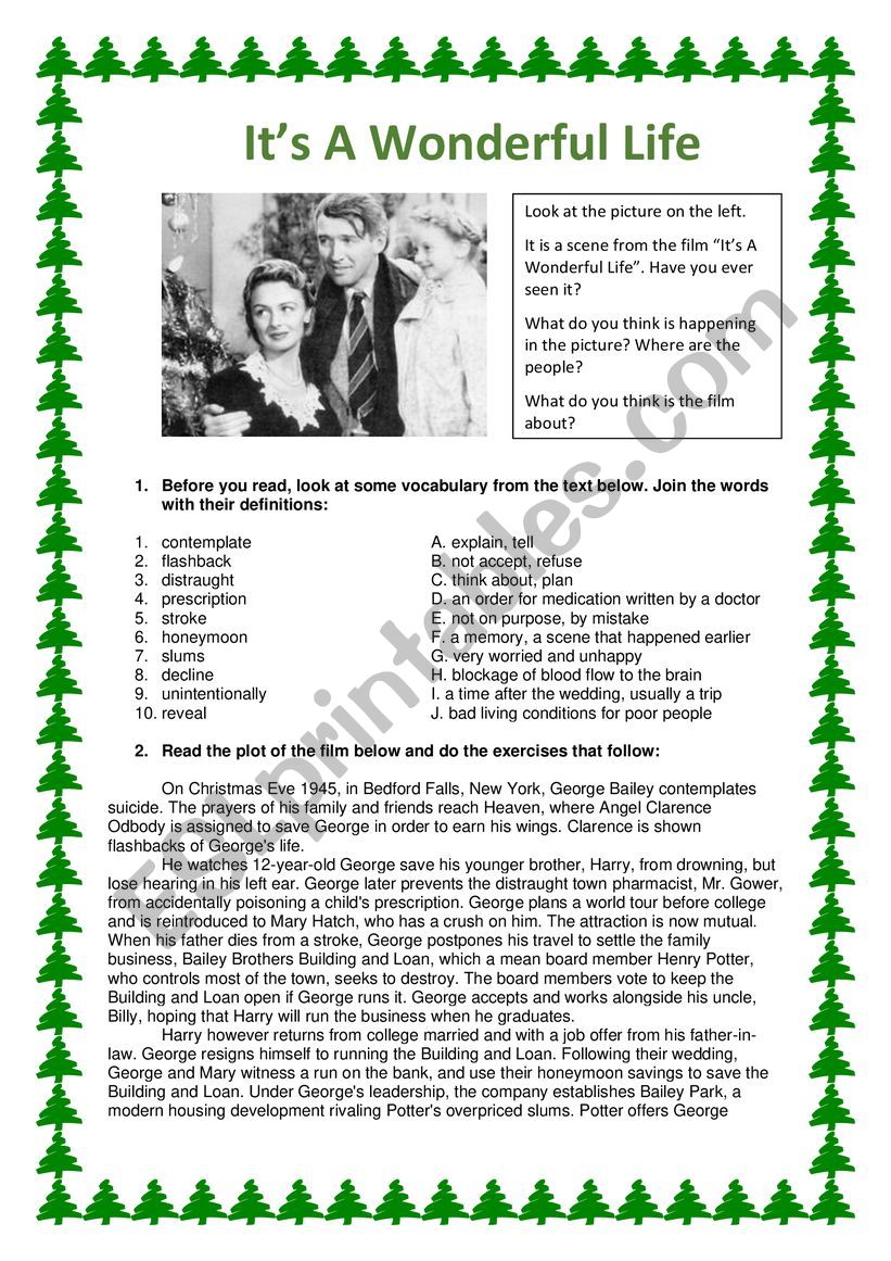 Its A Wonderful Life - Christmas lesson