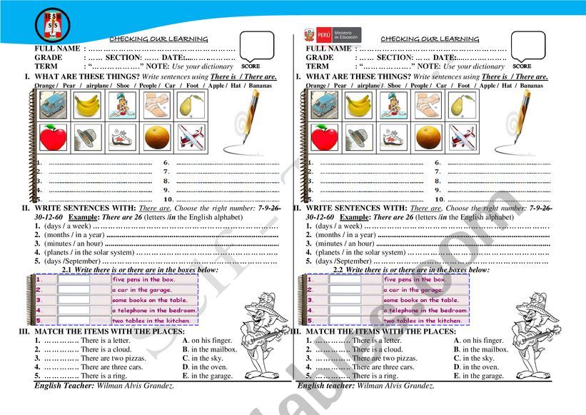 THERE IS - THERE ARE worksheet