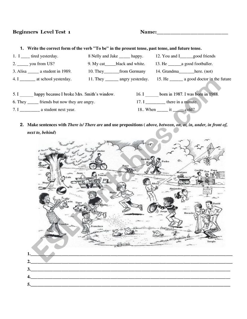 Final test for Beginners worksheet