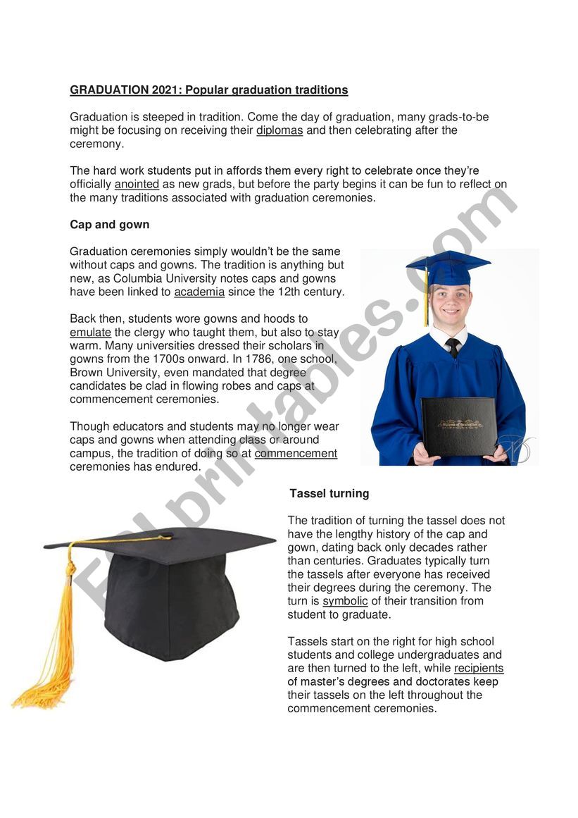 Graduation Worksheet worksheet