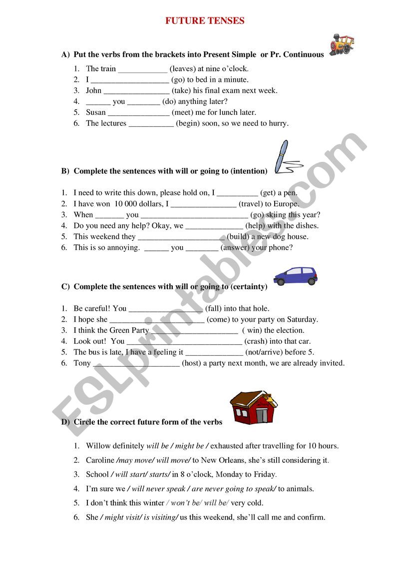 tenses worksheet