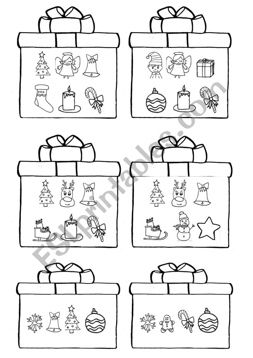 christmas bingo cards coloring page in black and white