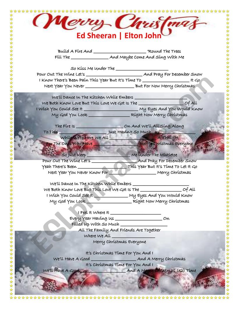 Sacrifice by Elton John - ESL worksheet by gcaMetro