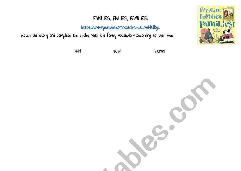 Families, families, families worksheet