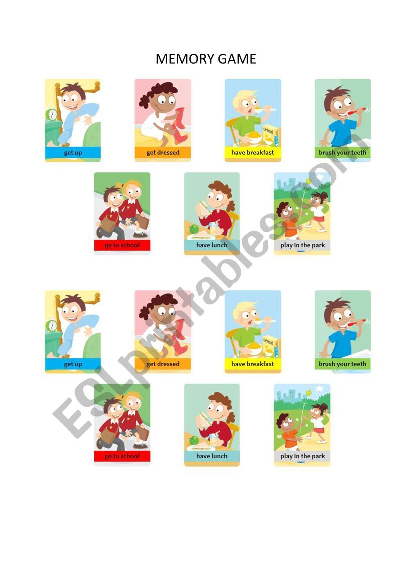 ROUTINE ACTIVITIES MEMORY GAME