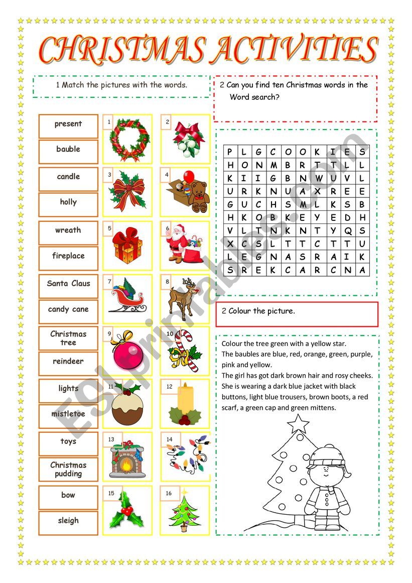 christmas activity worksheet