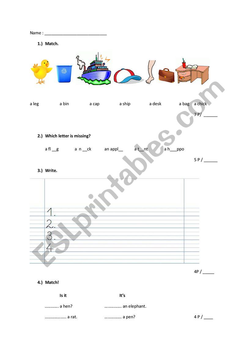 Writing practice phonemes /ae/