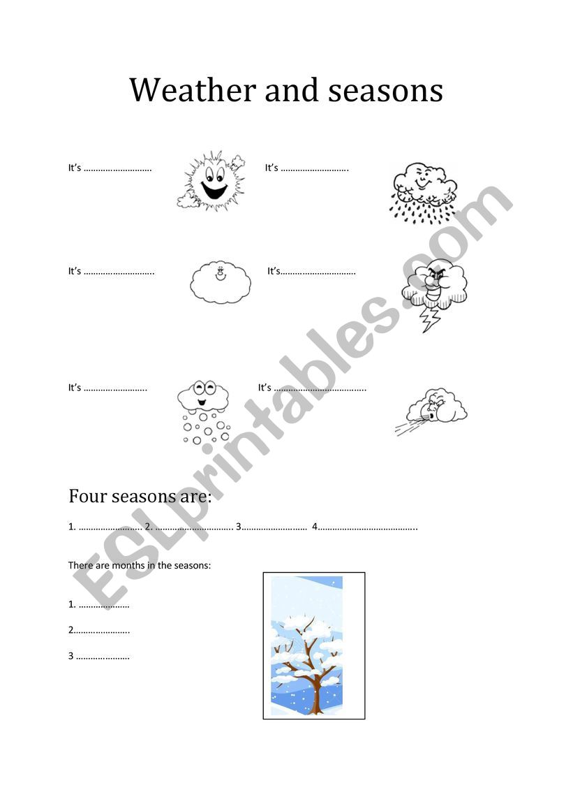 Weather and seasons worksheet