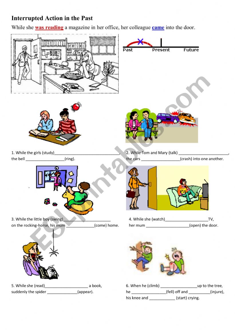 Past continuous  worksheet