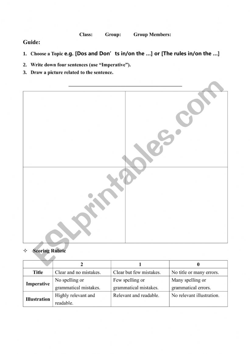 Dos and Don�ts worksheet