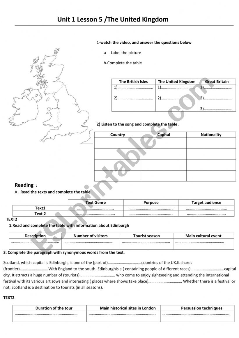 4th Form Unit 1Lesson 5 worksheet