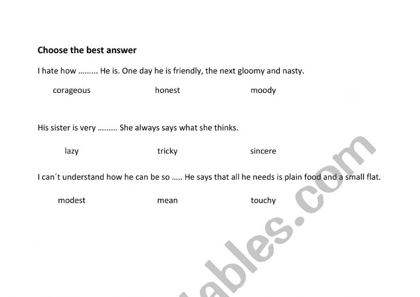 5-minute English worksheet