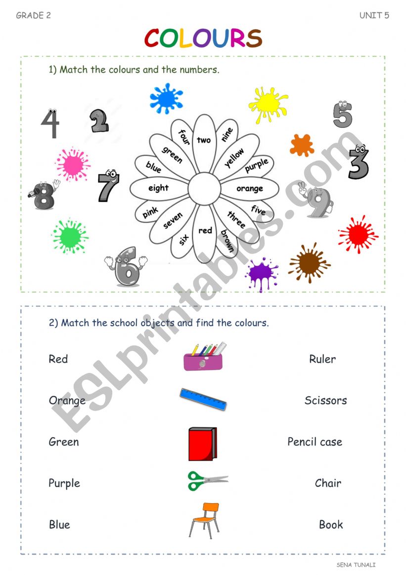 Colours, Numbers 1-10, School Objects