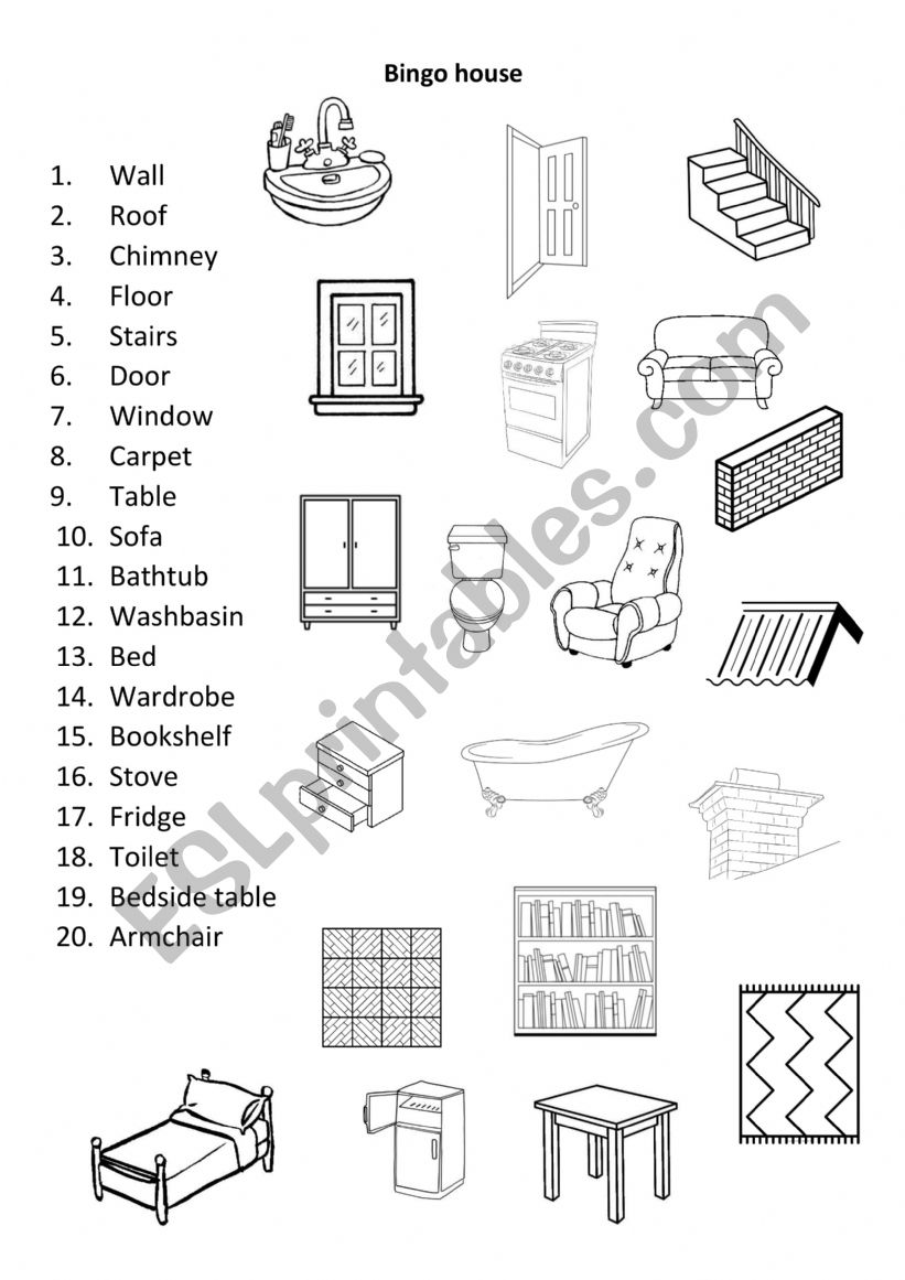 Bingo home worksheet