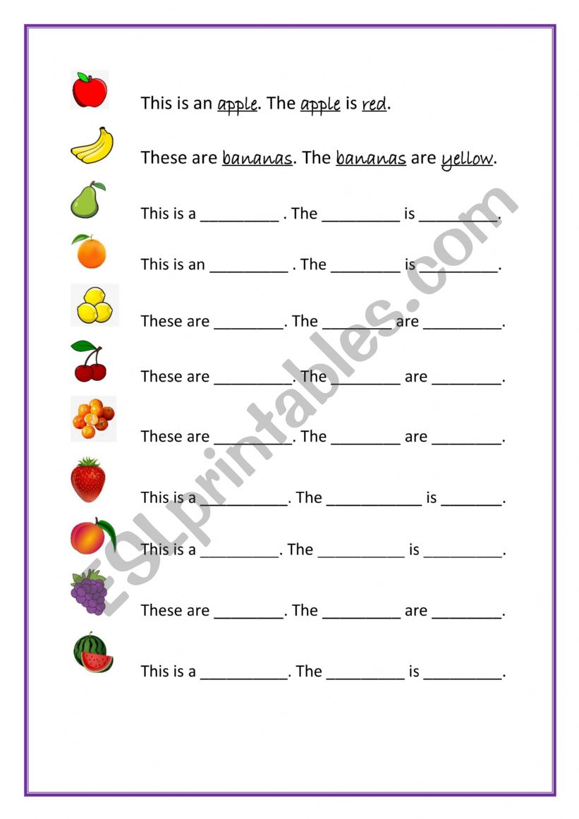Fruit and Colours Series for beginners - Vocabulary Revision