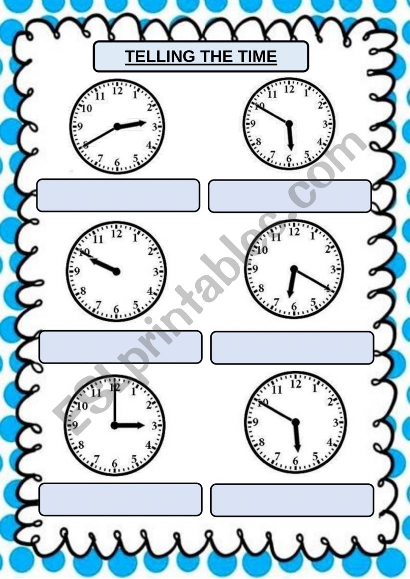 TELLING THE TIME worksheet